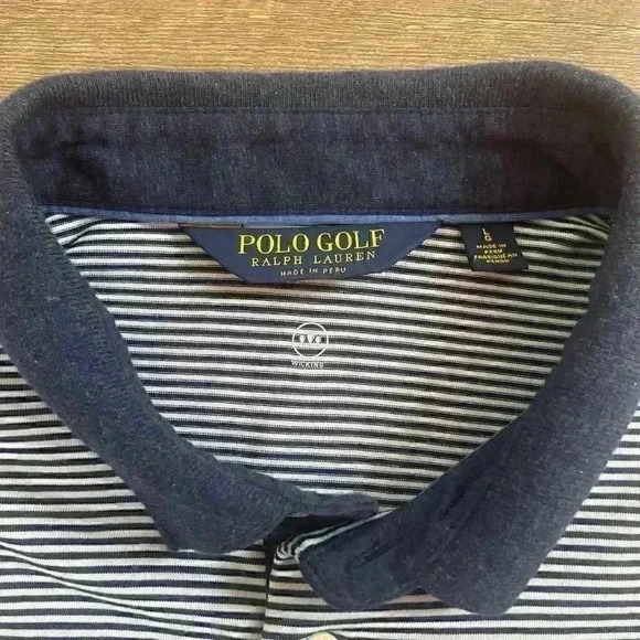 Polo Golf Performance Ralph Lauren Moisture Wicking Blue Striped Men's Sz L - Picture 7 of 9